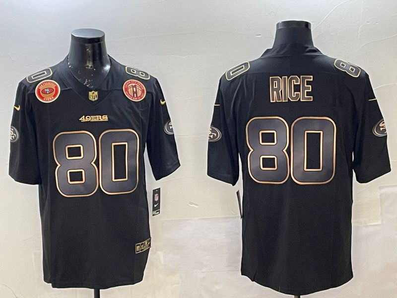 Men San Francisco 49ers #80 Rice Black Gold 2025 Nike Limited NFL Jersey style 7->san francisco 49ers->NFL Jersey